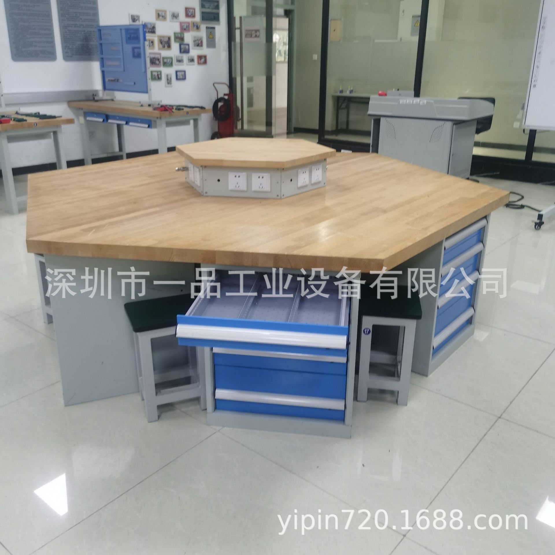六角榉木台面工作台 实木重型工作台 钳工操作台 车间实验室台厂