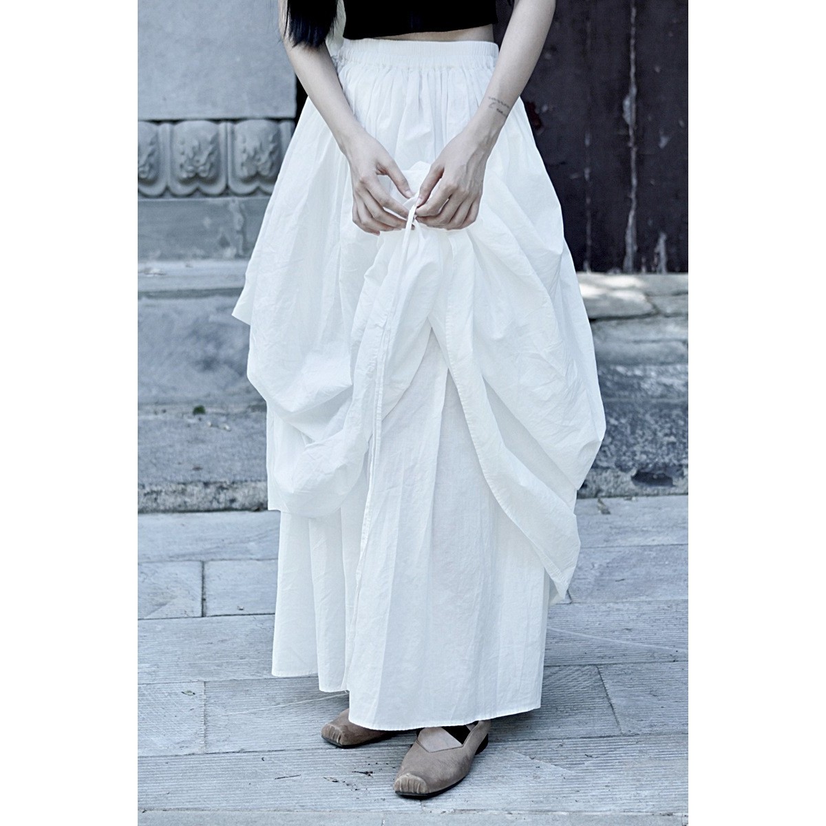 自制暗黑清冷风格重工抽褶设计感大摆半身裙4色,女装/女士精品,半身裙,淘宝优惠券,粉丝福利购,淘宝优惠卷