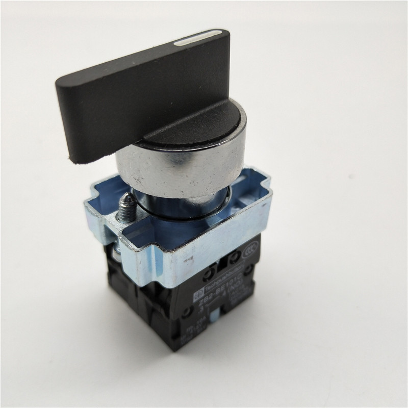 22MM自锁长柄XB2-BJ33三档位选择旋转换按钮开关ZB2-BE101两常开