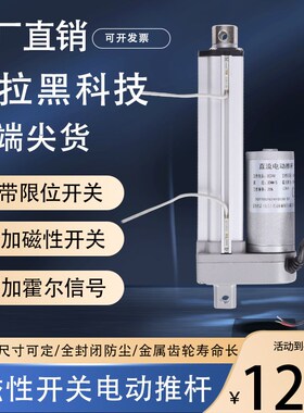 带磁性开关电动推杆电机行程可调直流12V24V36V48V伸缩升降器电缸