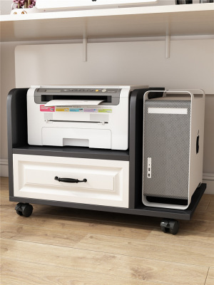 现代台式电脑主机放置柜桌下打印机置物架落地机箱收纳机托主新品