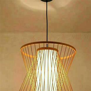 复古草帽灯罩中式田园农家乐竹编灯笼田园创意竹编吊灯工厂直销