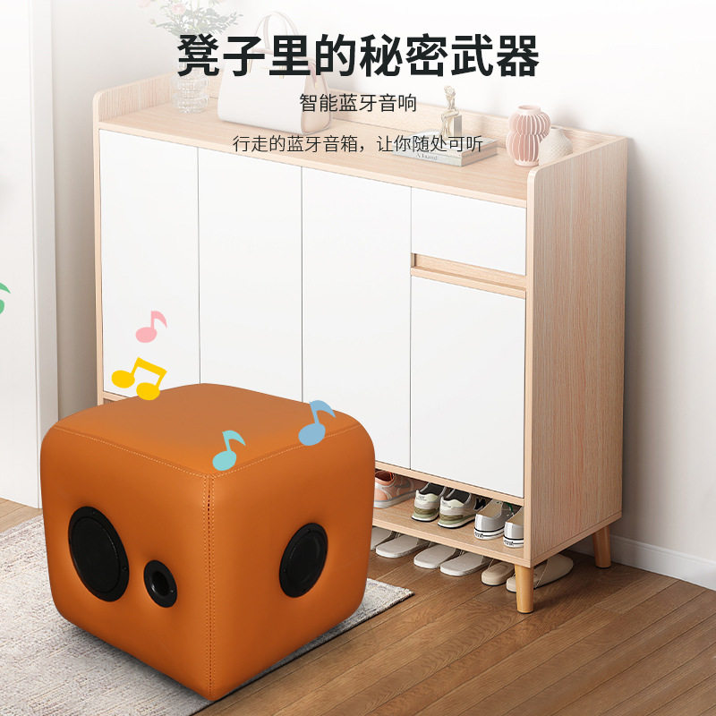 多功能蓝牙音响真皮换鞋凳