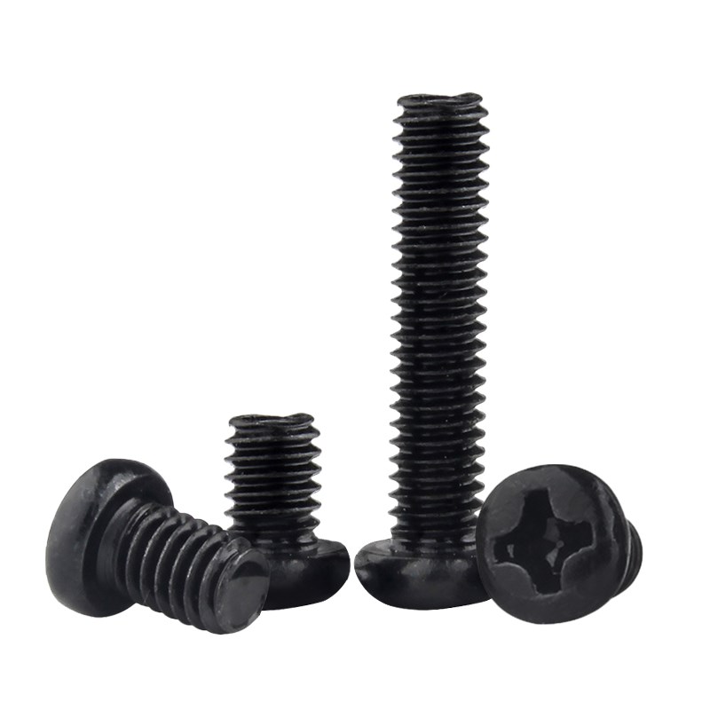 黑色304不锈钢十字圆头螺钉盘头螺丝M1.6M2M2.5*x3x4x5x6x8x10x12