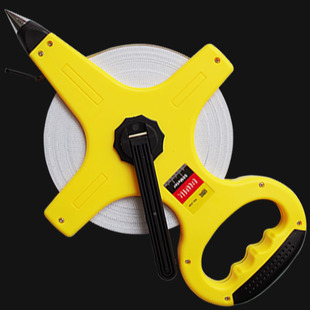 新品30m50M100米进口纤维防水绝缘皮带尺插地手摇卷尺定做收方尺