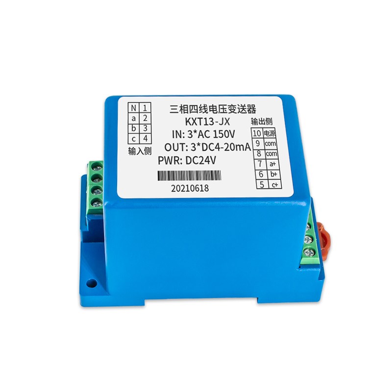 三相交流电压变送器三四线AC0-100V380V465V转换4-20mA输出0-10V5