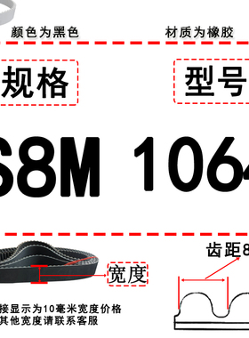 S8M480到1400/712/960/1136/1296 氯丁橡胶同步带 工业传动带皮带