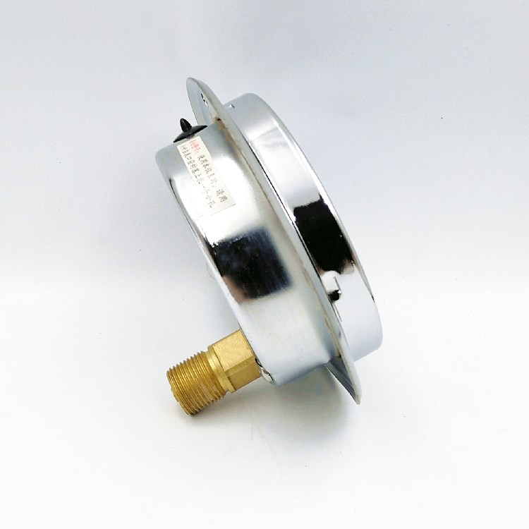 上海 YN100ZT耐震 抗震轴向带边压力表 油压 水压液压表 0-1.6Mpa