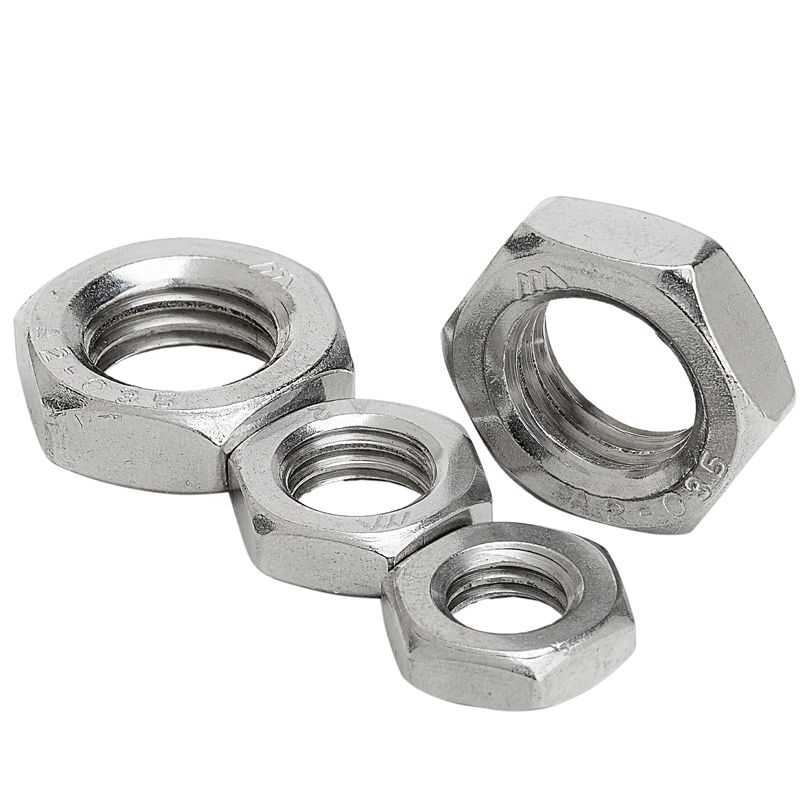 304不锈钢细牙薄螺母六角细牙螺帽M8M10*1M12m14M16M18M20M22*1.5