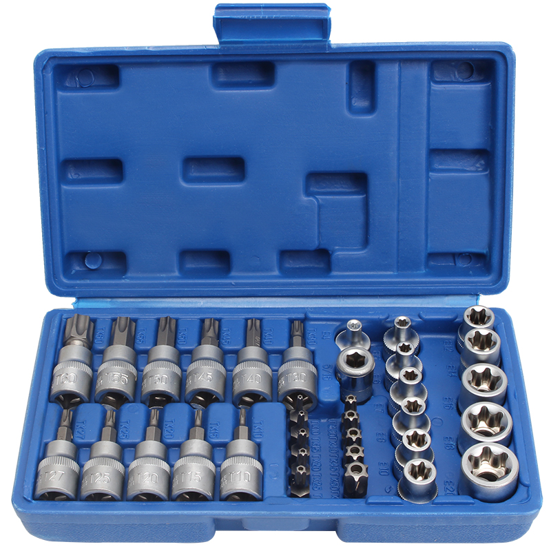 34件套E型套筒梅花星n形套筒E4-E20批头T10-T60内六花中飞工具组