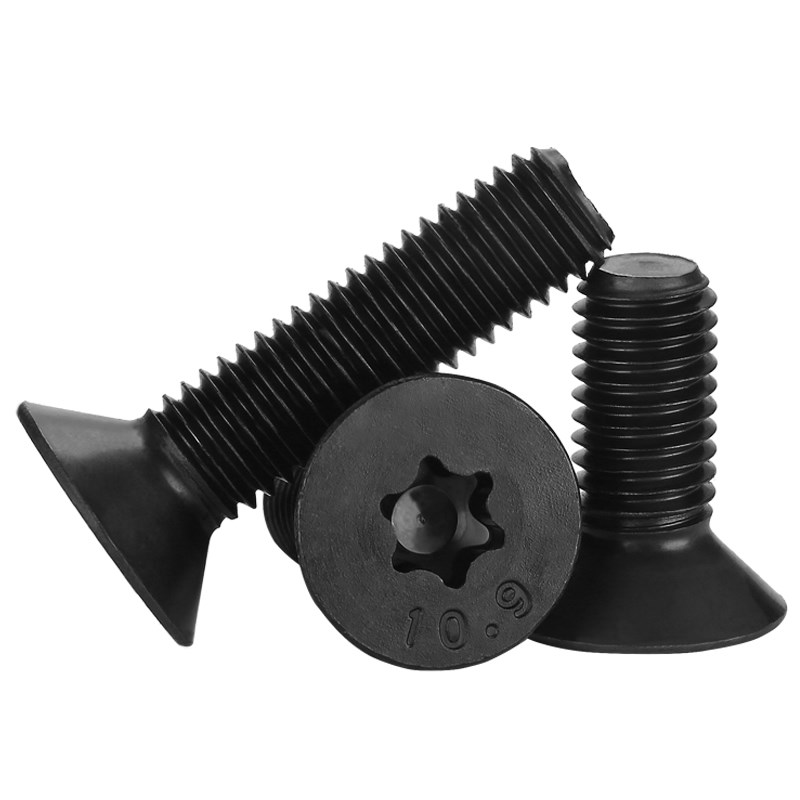 M6 M8 M10 黑色合金钢10.9级梅花孔平杯螺丝钉高强度平头沉头螺钉