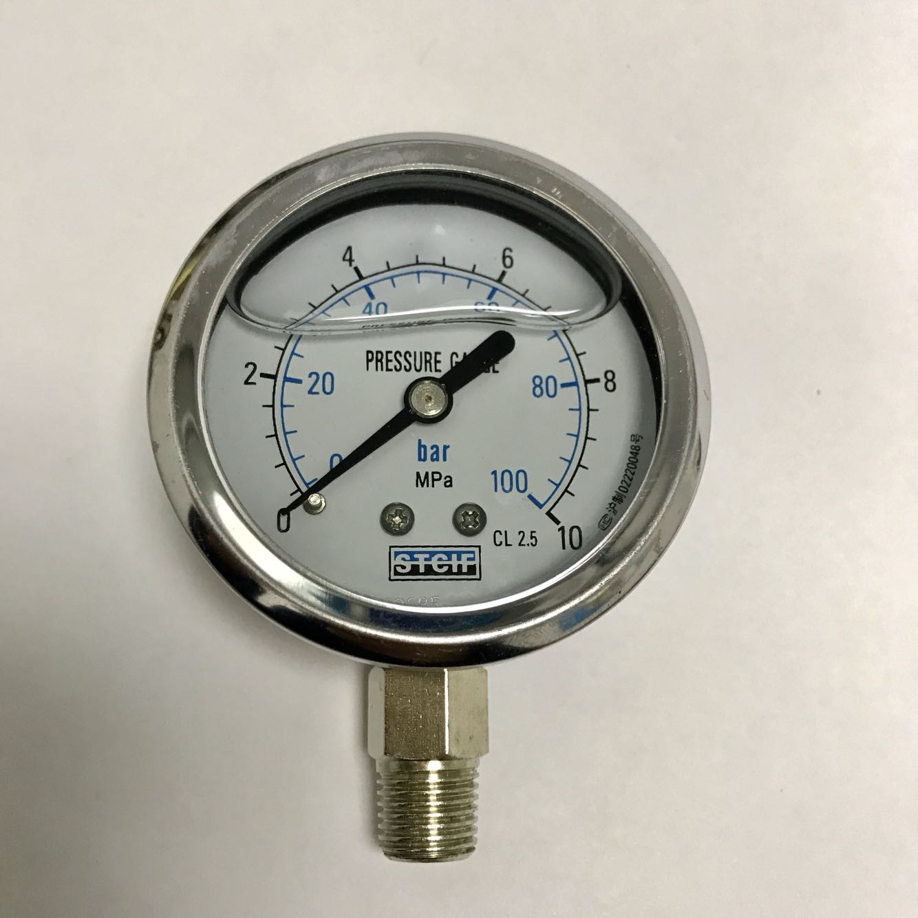 水压力表 油压力表 直径68mm 压力0-10mpa 0-100bar 精度cl2.5
