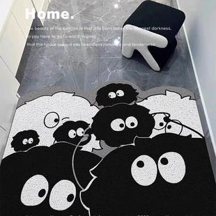 黑色煤球丝圈入户地垫免洗耐脏玄关脚垫刮泥蹭土防滑门垫任意裁剪