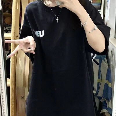 韩版高街嘻哈复古宽松短袖T恤女