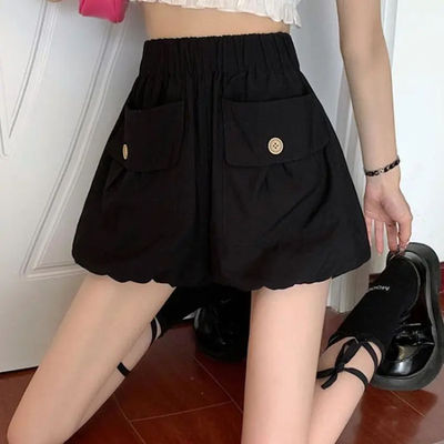 南瓜灯笼短裤女春夏季外穿2025新款松紧高腰宽松小个子休闲蓬蓬裤