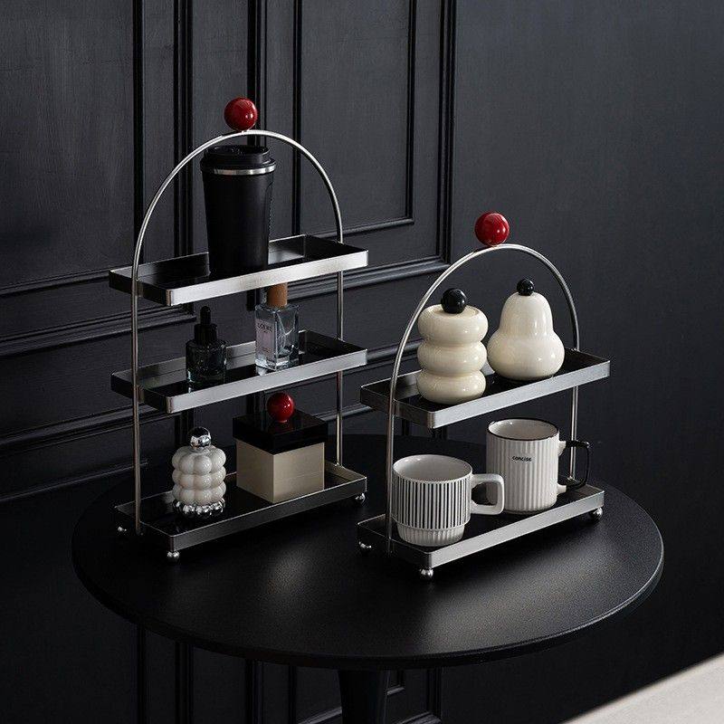 不锈钢置物架中古风拱形多层桌面水杯架子卫生间客厅化妆品收纳架,收纳整理,书桌收纳置物架,淘宝优惠券,粉丝福利购,淘宝优惠卷