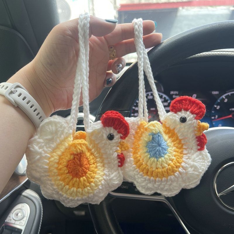 成品手工毛线编织小鸡包蛋袋耳机包蛋兜咕咕鸡兜零钱包节日礼物