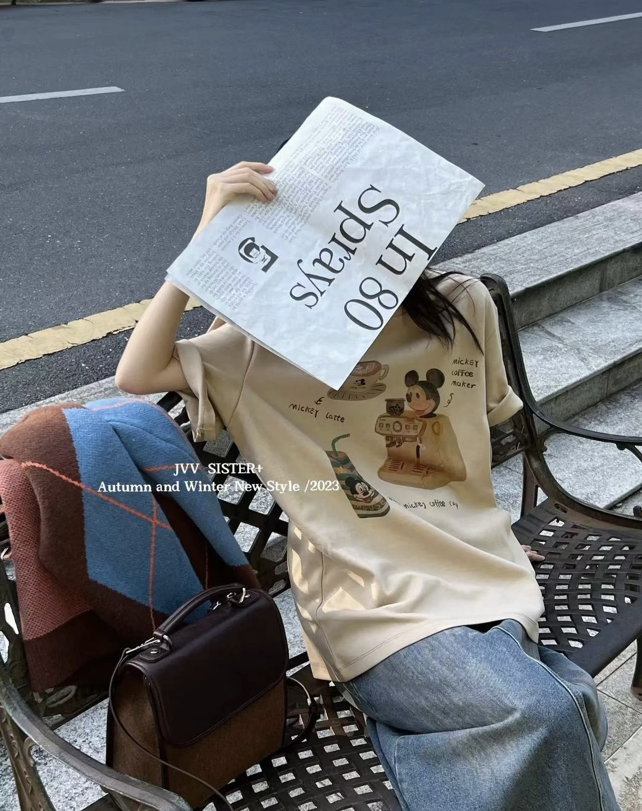 纯棉短袖女米奇半袖上衣夏季软糯chic复古洋气欧货T恤衫遮臀大码