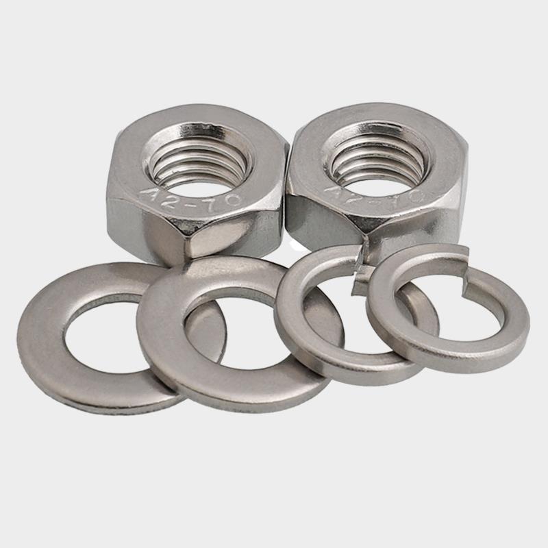 304/316/201不锈钢螺母六角螺帽平垫片弹垫M2M2.5M3M4M5M6M8-M30