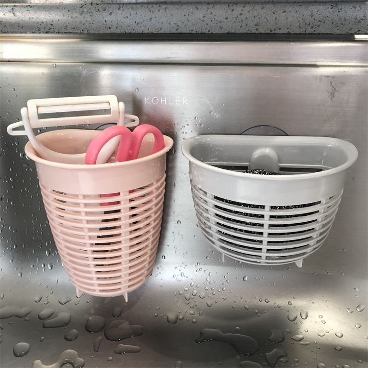 免打孔迷你海绵刷沥水挂架洗碗刷吸盘收纳篮厨房置物器具