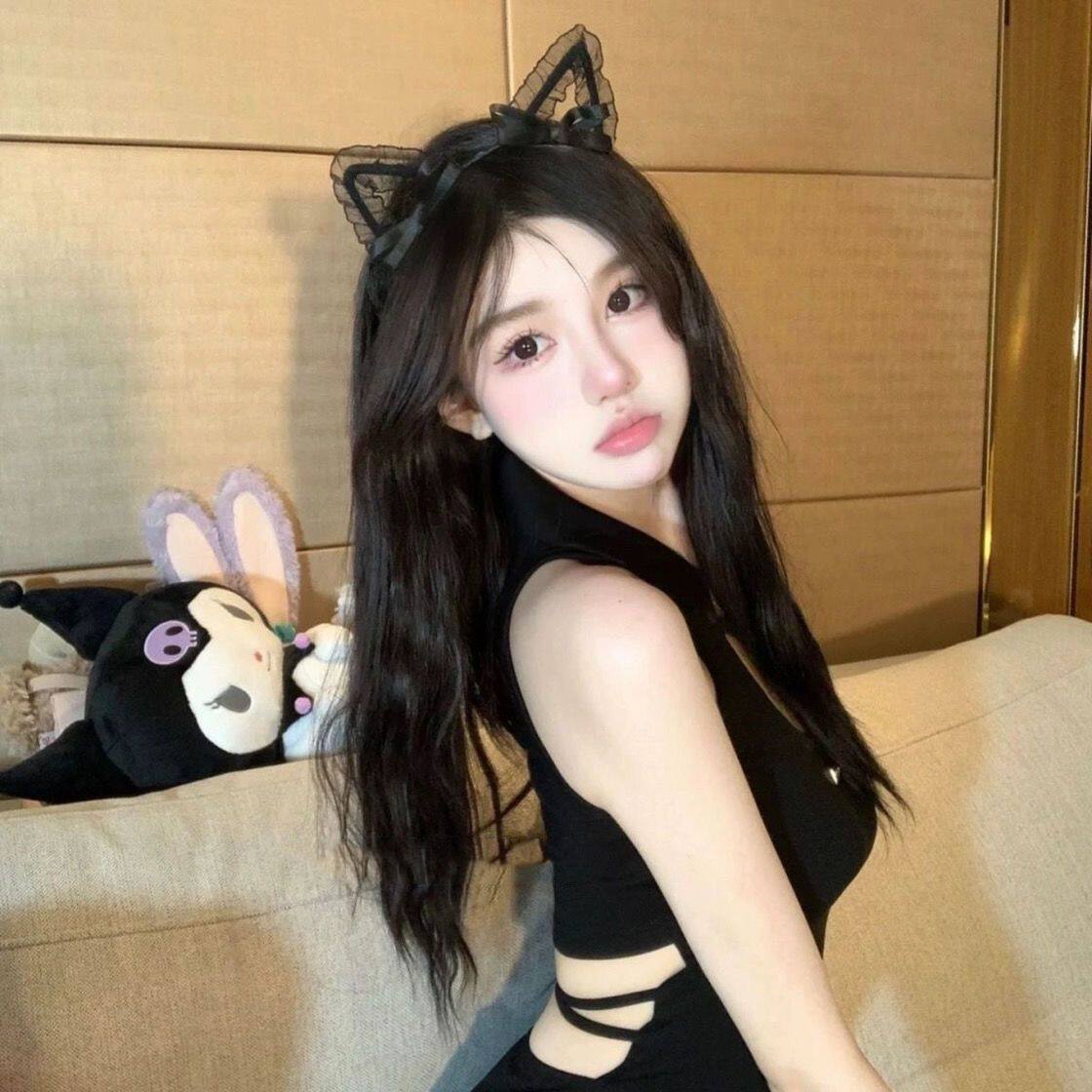 万圣猫耳朵发箍蕾丝蝴蝶结可爱性感甜甜小野猫主播拍照发饰