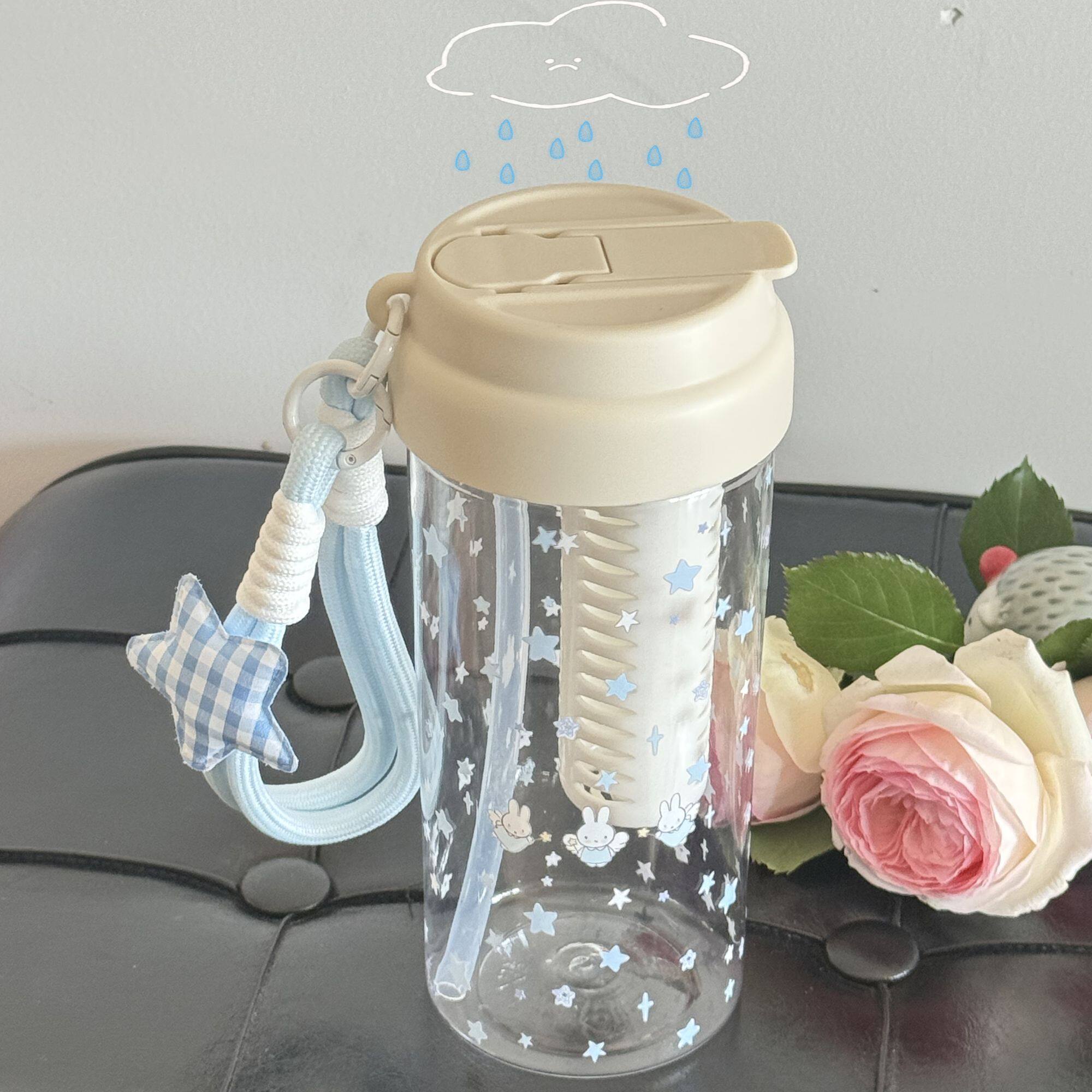 兔子星星透明保温杯女生ins风夏季便携高颜值水杯