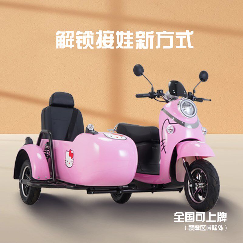 边三轮电动车小龟王八嘎车踏板电动三轮车侉子偏三V轮72V成人电