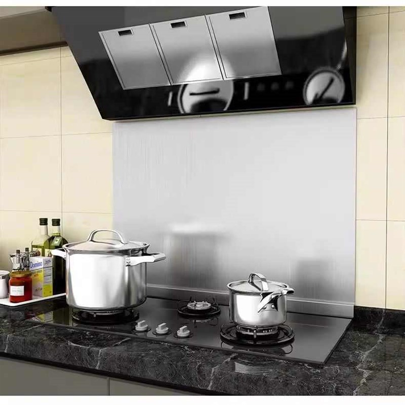 不锈钢厨房挡油板防油贴纸u耐高温防油板防火隔板不锈钢挡板隔油