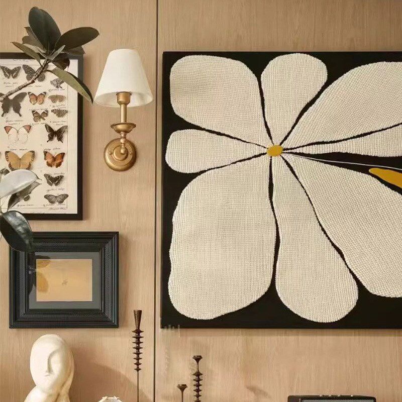 花开中古风沙发花卉n装饰画方形文艺复古北欧卧室玄关背景墙挂画