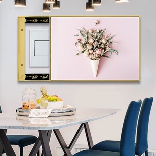 强电电表箱遮挡可推拉箱子装饰画北欧盖子电O闸盒弱电源总开关定