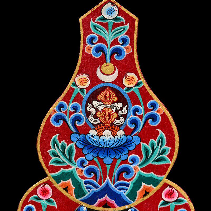 尼泊尔木质彩绘h护法朵玛 藏传密宗用品彩绘工艺 朵玛食子酥油花