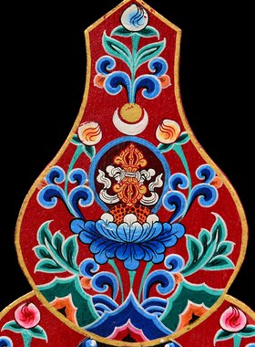 尼泊尔木质彩绘h护法朵玛 藏传密宗用品彩绘工艺 朵玛食子酥油花