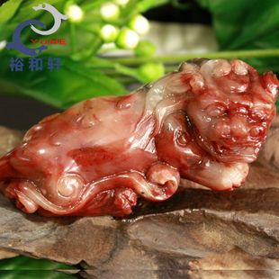 寿山石手件d 国石真品 芙蓉冻石 貔貅手把件文玩件【裕和轩】A57