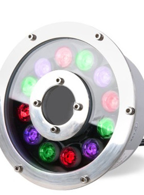 喷泉灯LED水底灯6W9W12W15W24V七彩水景灯广场中孔旱喷泉灯水下灯