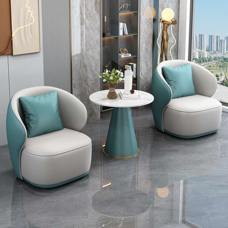 简约接待沙发桌子组合阳台洽谈休息区会客大厅售楼处院小众沙发