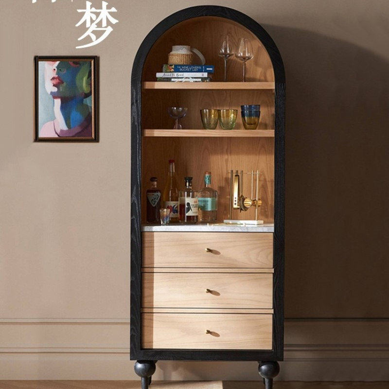 美式轻奢拱形书柜后现代