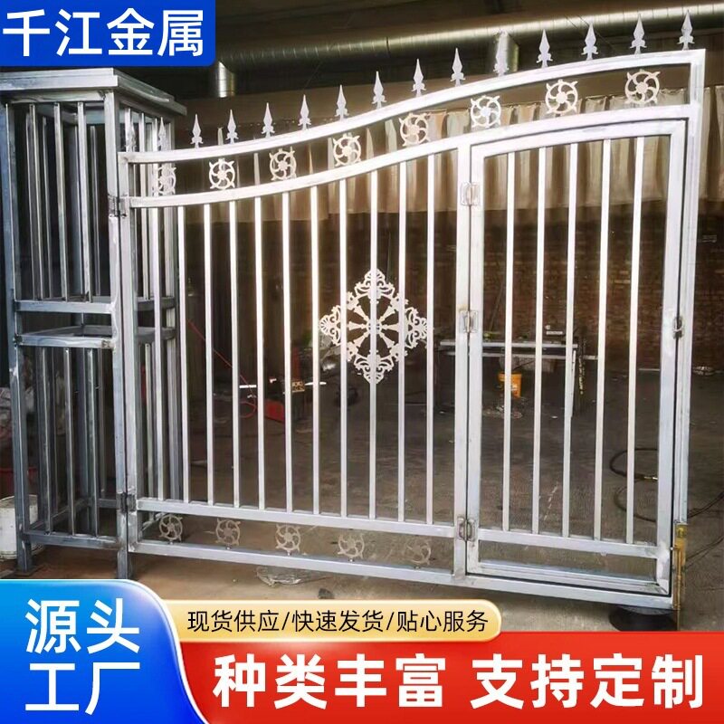 供应庭院别墅入户大门平开庭院防盗门雕花大铁门中式铁艺入户门