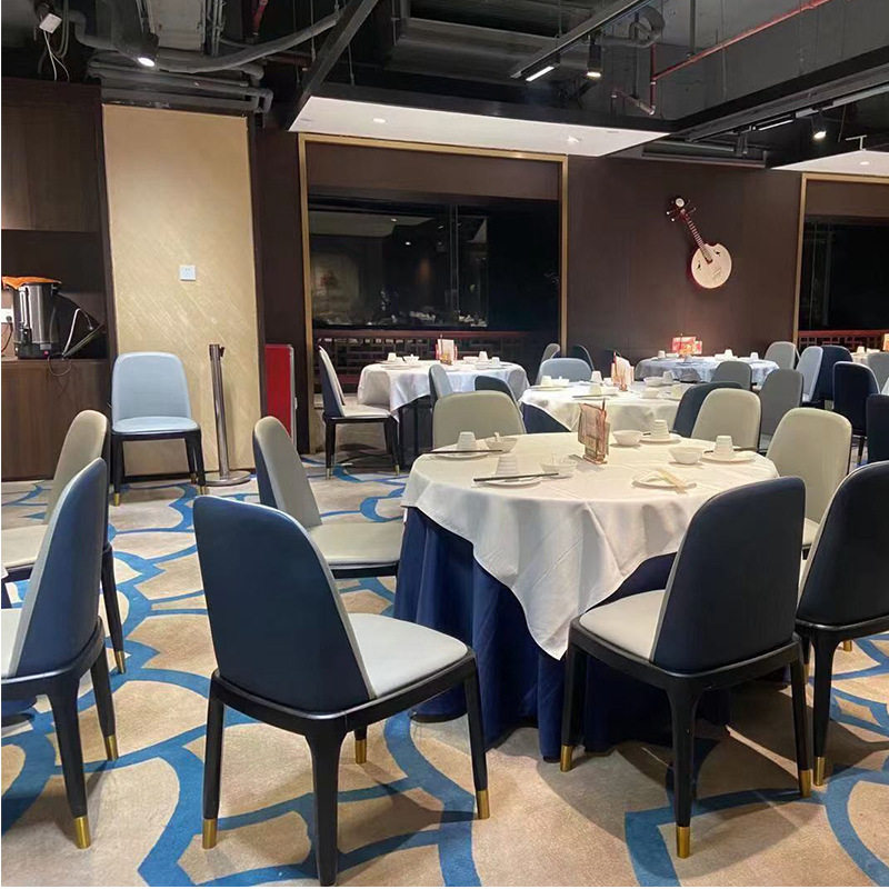 包厢酒店大堂圆桌湘菜馆新中式餐厅包厢圆台 1米8实木餐桌椅组合