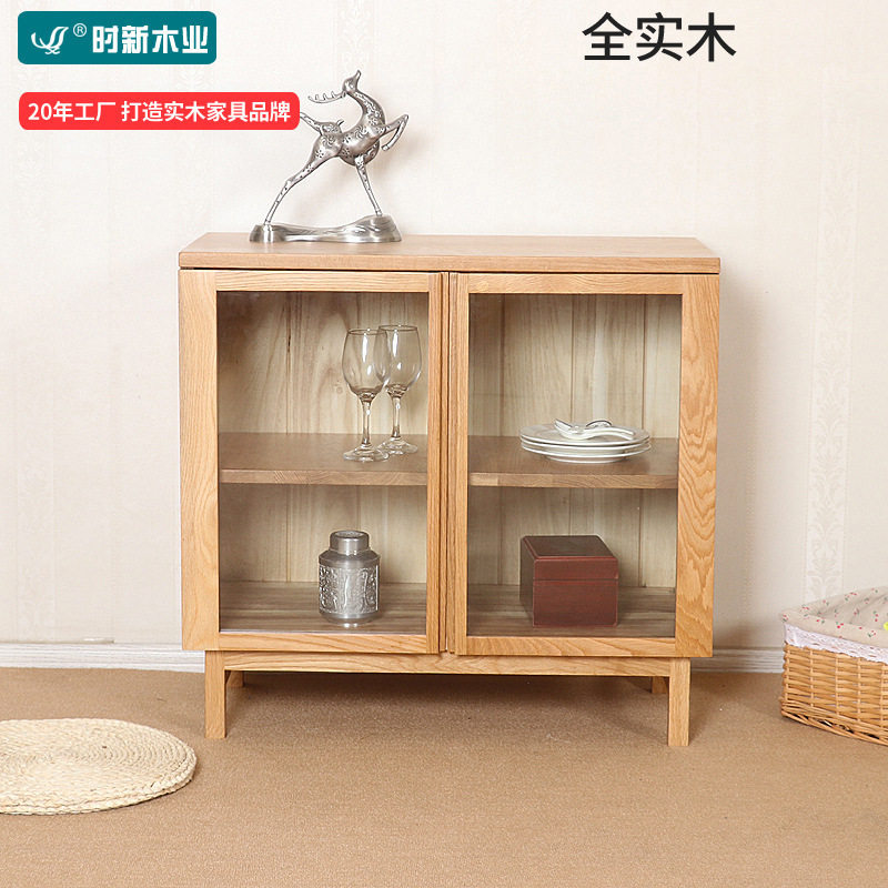 北欧餐边柜橡木纯实木多功能储物柜茶水柜碗柜餐厅家具厂家直销