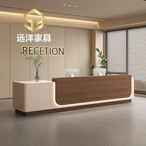 现代简约公司烤漆前台接待台美容院服装店吧台酒店大厅收银台柜台