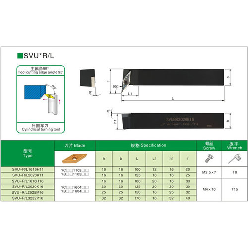 SVUCR/SVQCL/1616/2021/2525数控刀杆外圆车刀杆外圆机夹刀杆95度
