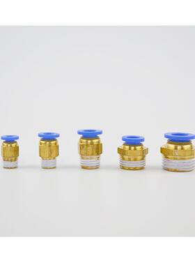 pc8-02气动快插气管快速pc气快接头气管10-03铜接头螺纹直通4-M5
