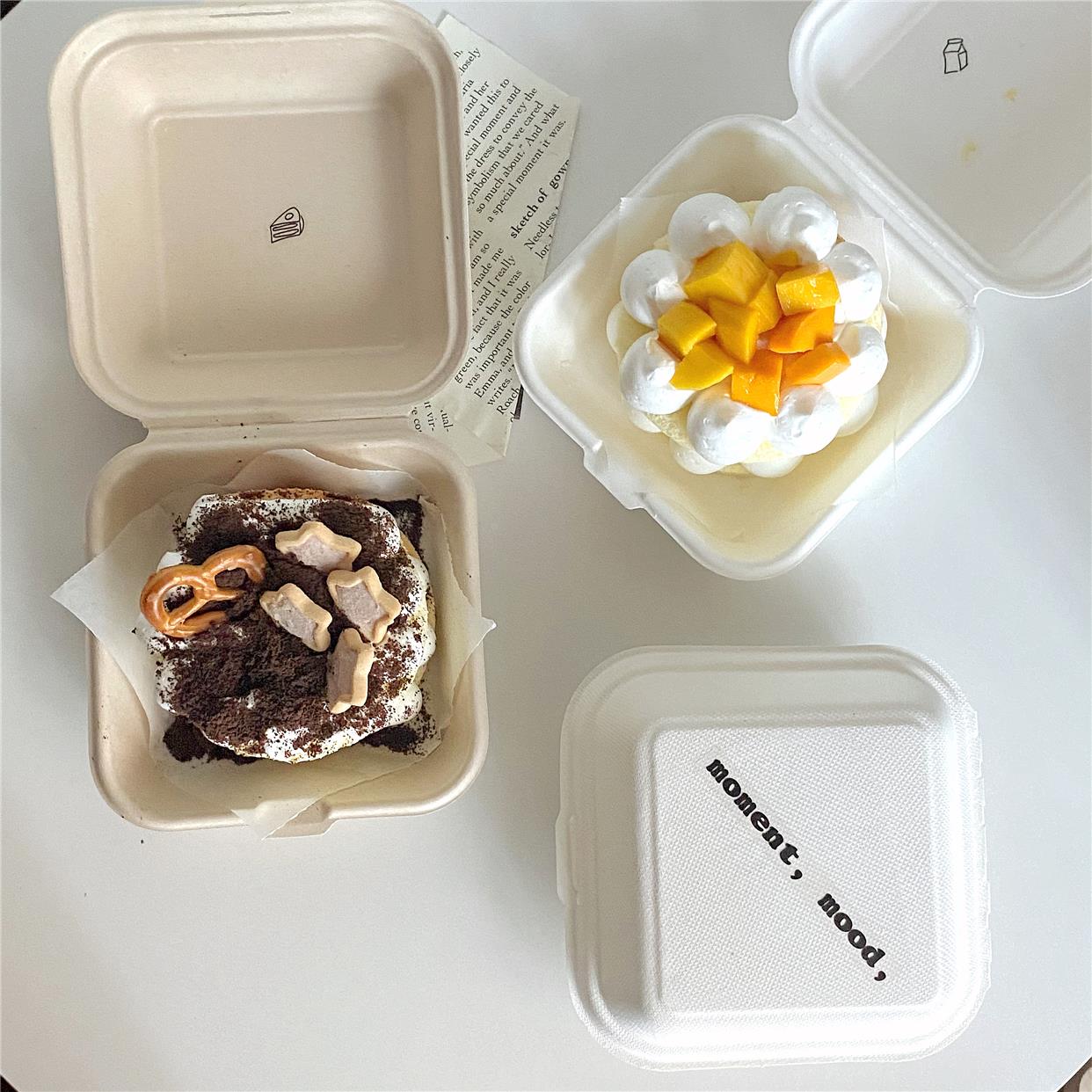 韩式ins一次便当盒餐厅打包盒春游野餐郊游面包蛋糕点汉堡盒水果