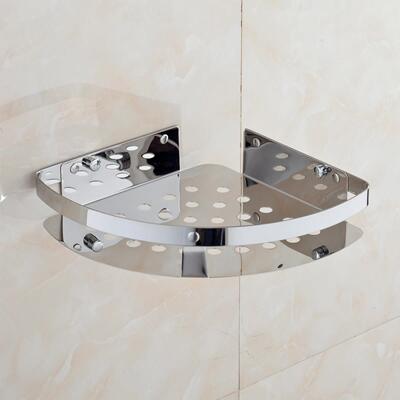 时龙 sus304不锈钢浴室置物架厕所角篮转角架三角架单层挂篮14703