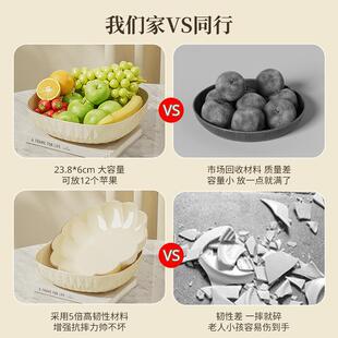 家用轻奢水果盘客厅果盘高级水果盆高颜值零食盘子办公室糖果摆放