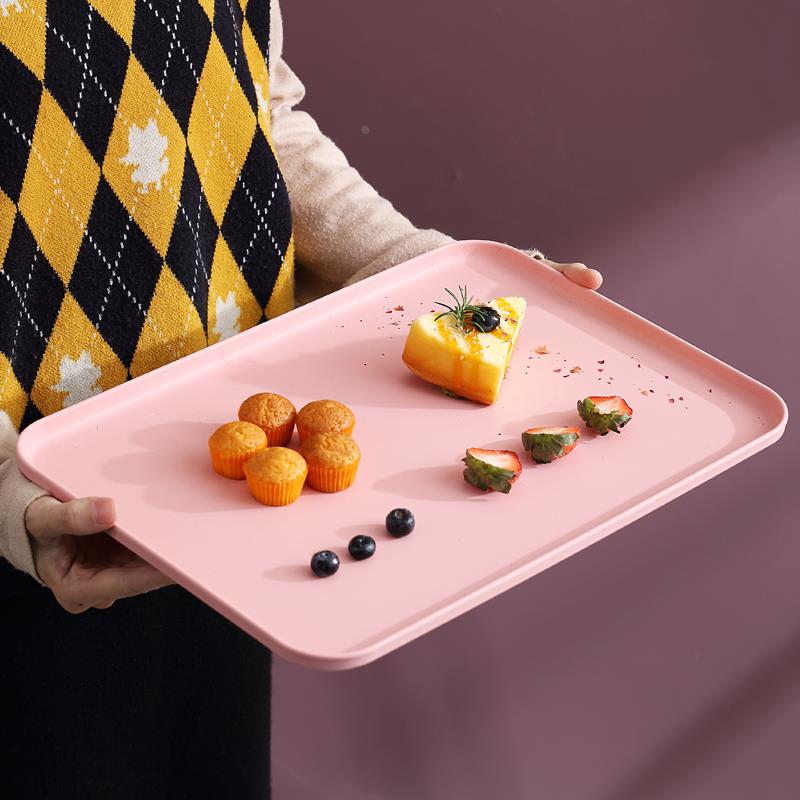 托盘家用放茶杯长方形水果盘北欧装水杯大托盘2020新款干果坚果盘