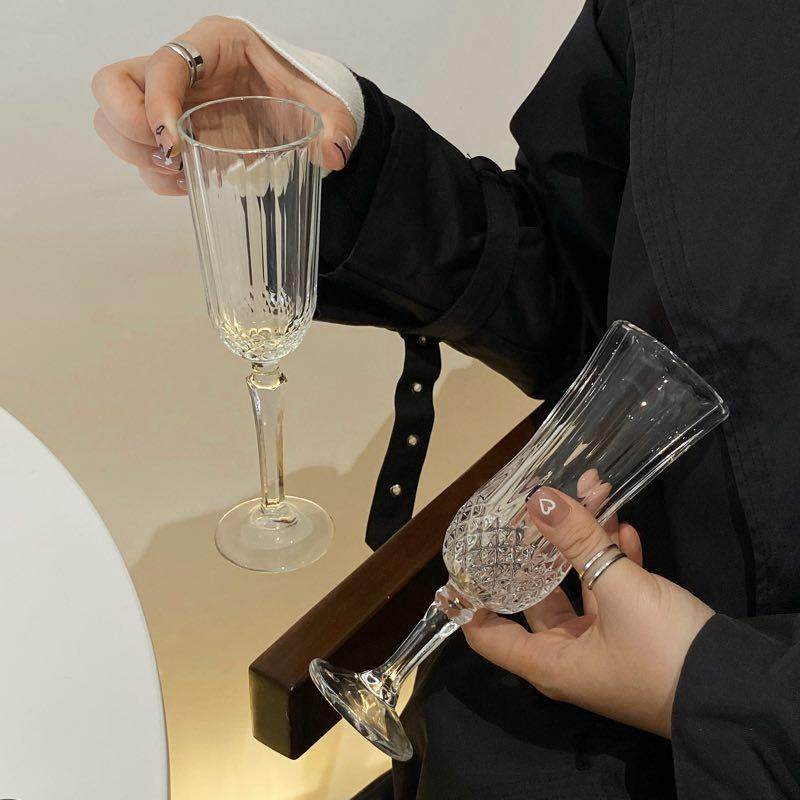 ins风玻璃浮雕香槟杯红酒杯子高脚杯高颜值洋酒葡萄酒杯水杯家用,搬运/仓储/物流设备,其他起重搬运设备,淘宝优惠券,粉丝福利购,淘宝优惠卷