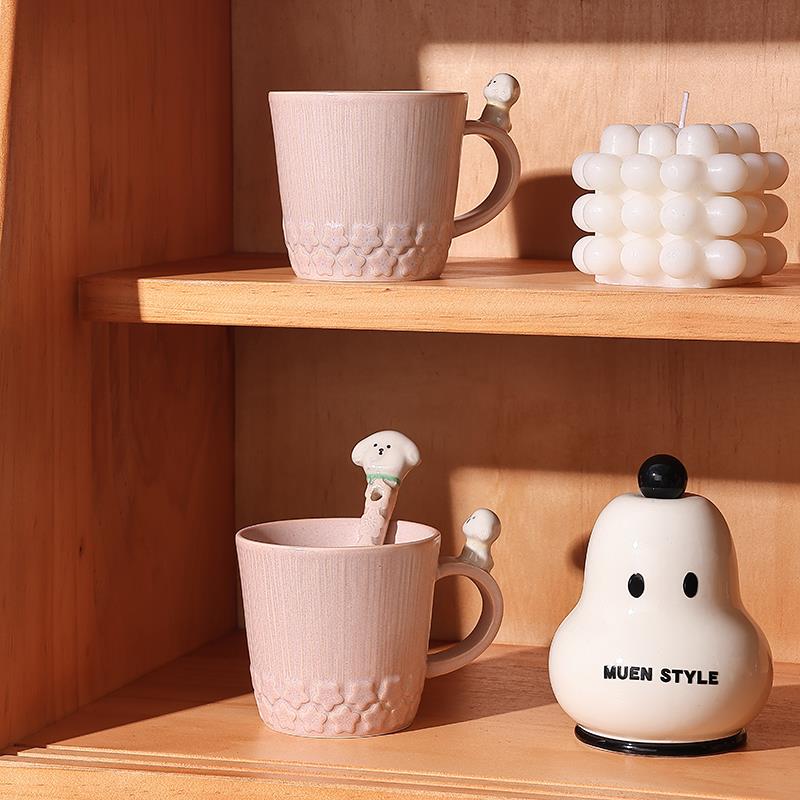 陶瓷水杯女生高颜值马克杯高级感咖啡杯设计感小众早餐杯牛奶杯子