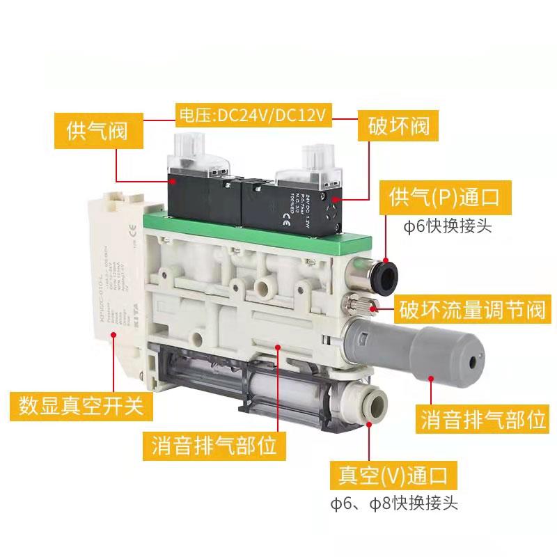 ZK2A10K5NL集成08刀片式B真空发生器B导轨式ZK2A10-N-06