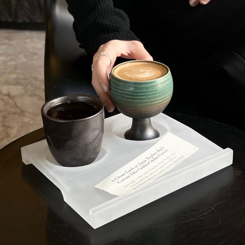 云雾|带孔亚克力托盘试饮咖啡杯陶瓷杯咖啡杯套装咖啡店专用